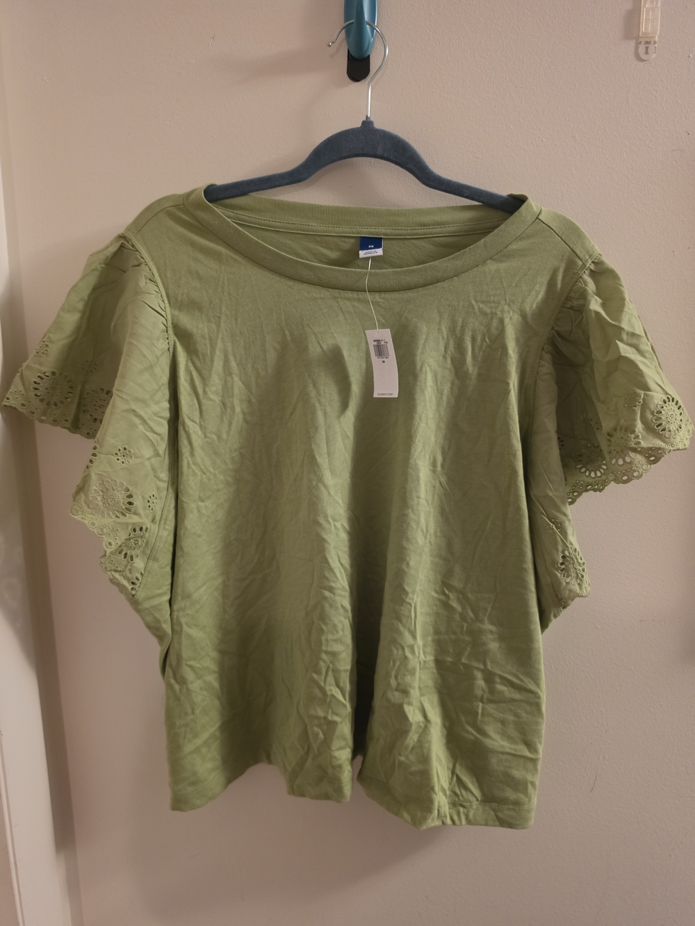 Old Navy Olive Green Lace Flutter Sleeve Top Size 2x Nwt
